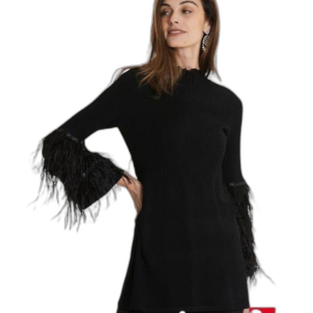 Tyler Boe Shawn Feather Ribbed Tunic Top Small